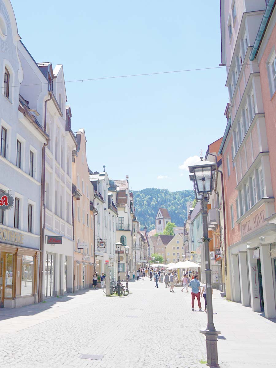 Colorful streets of Fussen Germany