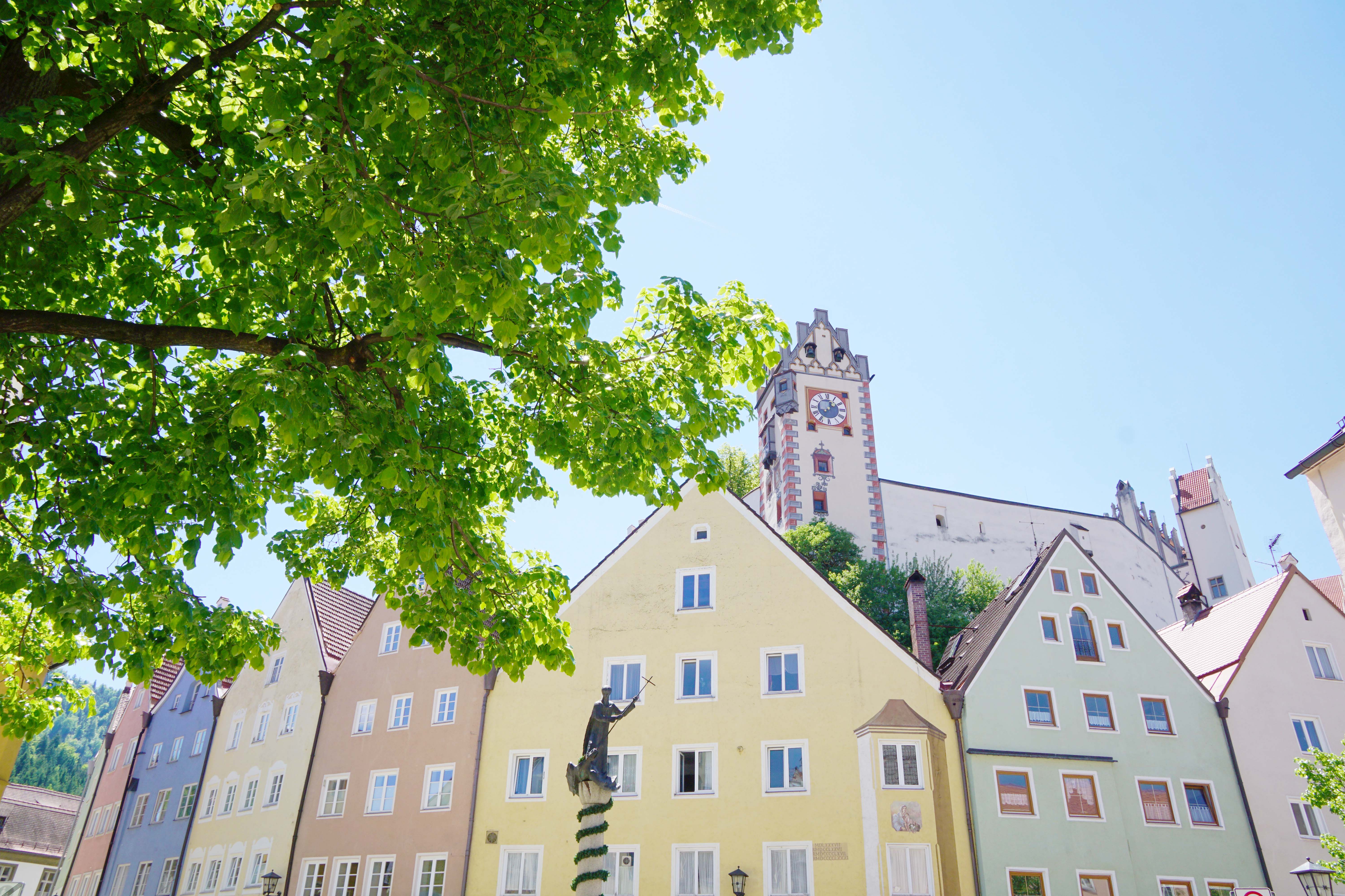 Colorful row of houses in Fussen Germany